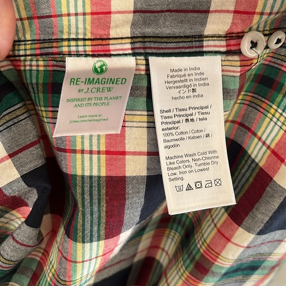 J crew men’s small Indian madras cotton button down shirt - Picture 4 of 4